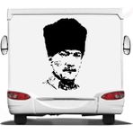 Sticker Usta Atatürk Büyük Türk Mustafa Kemal Atatürk Sticker 00276 - 120x74 Cm - Siyah