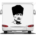 Sticker Usta Atatürk Büyük Türk Mustafa Kemal Atatürk Sticker 00276 - 150x92 Cm - Siyah