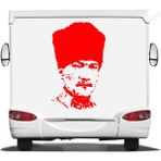 Sticker Usta Atatürk Büyük Türk Mustafa Kemal Atatürk Sticker 00276 - 30x18 Cm - Kırmızı