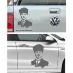 Sticker Usta Atatürk Mustafa Kemal Atatürk Araba Oto Motosiklet Karavan Sticker 00008 - 50x37 Cm - Gri
