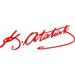 Sticker Usta Atatürk Mustafa Kemal Atatürk Imza Araba Motosiklet Oto Karavan Sticker - 20x6 Cm - Kırmızı