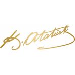 Sticker Usta Atatürk Mustafa Kemal Atatürk Imza Araba Motosiklet Oto Karavan Sticker - 50x15 Cm - Altın