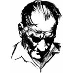Sticker Usta Atatürk Mustafa Kemal Silüet Sticker 00277 - 50x35 Cm - Siyah