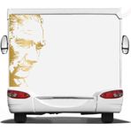 Sticker Usta Atatürk Silüet Araba Oto Motosiklet Karavan Sticker 00018 - 100x50 Cm - Altın