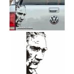 Sticker Usta Atatürk Silüet Araba Oto Motosiklet Karavan Sticker 00018 - 120x60 Cm - Siyah