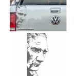 Sticker Usta Atatürk Silüet Araba Oto Motosiklet Karavan Sticker 00018 - 60x30 Cm - Gri