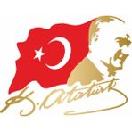 Sticker Usta Atatürk Sticker Mustafa Kemal Atatürk Gazi Başbuğ ve Türk Bayrağı Araba Oto Motosiklet Sticker 00388 - 15x11 Cm - Altın
