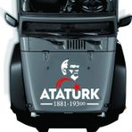 Sticker Usta Atatürk ve Ay Yıldız Sticker, Atatürk Yazısı, 00621 Beyaz 80x62 Cm