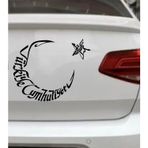 Sticker Usta Ay Yıldız Atatürk Türk Bayrağı Sticker Araba 00053 Siyah 100x75 Cm
