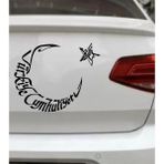 Sticker Usta Ay Yıldız Atatürk Türk Bayrağı Sticker Araba Oto Motosiklet Karavan Etiket 00053 Siyah 100x75 Cm