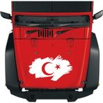 Sticker Usta Ay Yıldız - Türk Bayrağı - Oto 00341 Beyaz 80x47 Cm 100 x 59 cmustaae7277ec-304-100x59