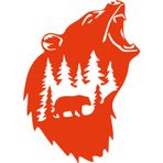 Sticker Usta Ayı Offroad Adventure Camping Kamp Off Road Sticker 03012 Kırmızı 30X21 CM