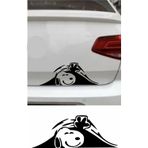 Sticker Usta Bagajdan Bakan Snoopy Sticker Araba Oto Motosiklet Karavan Etiket 02114 Siyah 15x6 Cm