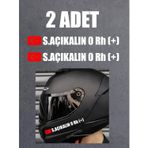 Sticker Usta Bayraklı Kan Grubu (2 Adet - Motosiklet Araba Oto Cam - 00315 Beyaz 20X2,5 CM 100 x 12 cmustaf7ec6336-c78-100x12