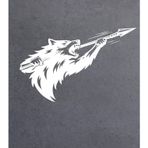 Sticker Usta Börü Kurt Gökbörü Mızrak Atan Savaşçı Mızrak Sticker - 00314 Beyaz 40X25 CM