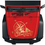 Sticker Usta Camping Time Pusula Offroad 4x4 Kamp Avcı Araba Karavan Sticker 02166 Altın 100x79 Cm