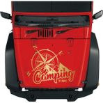 Sticker Usta Camping Time Pusula Offroad 4x4 Kamp Avcı Araba Oto Karavan Sticker 02166 - 100x79 Cm - Altın