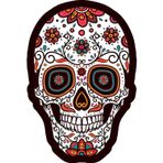 Sticker Usta Çiçek Desenli Kuru Kafa Kurukafa Sticker Renkli 7 x 11 cm