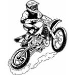 Sticker Usta Cross Motosiklet Sticker 00375 Renkli 80x60 Cm