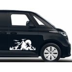 Sticker Usta Dağ Kamp Orman Doğa Manzara 4x4 Offroad Sticker Araba Oto Karavan Etiket 02155 - 60x25 Cm - Beyaz