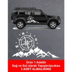 Sticker Usta Dağ ve Pusula Sticker - 02171 Beyaz 40x22 Cm 100 x 55 cm StickerDizayn1152ec1d-330-100x55