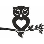 Sticker Usta Dalda Baykuş Araba Oto Karavan Motosiklet Sticker 00456 - 20x15 Cm - Siyah