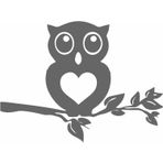 Sticker Usta Dalda Baykuş Araba Oto Karavan Motosiklet Sticker 00456 - 80x60 Cm - Gri