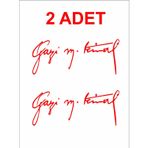 Sticker Usta Gazi Mustafa Kemal Imza - Atatürk Imza Kırmızı 20x8 Cm 50 x 20 cmustaa9babddd-550-50x20