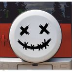 Sticker Usta Gülen Surat Joker Araba Oto Motosiklet Karavan Sticker 00142 - Siyah - 80x65 Cm