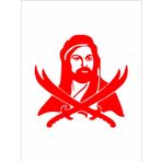 Sticker Usta Hz Ali Zülfikar Sticker Araba Oto Motosiklet Kask 00095 Kırmızı 80x80 Cm