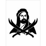 Sticker Usta Hz Ali Zülfikar Sticker Araba Oto Motosiklet Kask 00095 Siyah 15x15 Cm