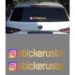 Sticker Usta Instagram 2 Adet Kişiye Özel Sosyal Medya Instagram Araba Oto Motosiklet Sticker 00926 - 80 Cm - Altın