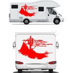 Sticker Usta Kaktüs Doğa Manzara Offroad Karavan Kamp Sticker 00126 Kırmızı 130x87 Cm