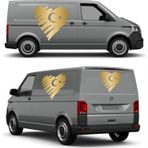 Sticker Usta Kalp Şeklinde Türk Bayrağı Sticker 00202 Altın 100x100 Cm