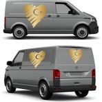 Sticker Usta Kalp Şeklinde Türk Bayrağı Sticker Araba Oto Motosiklet Karavan Sticker 00202 - 30x30 Cm - Altın