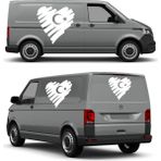 Sticker Usta Kalp Şeklinde Türk Bayrağı Sticker Araba Oto Motosiklet Karavan Sticker 00202 - 80x80 Cm - Beyaz