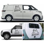Sticker Usta Kamp Çadır Dağ Orman 4x4 Offroad Adventure Sticker Araba Oto Karavan Etiket 02167 - 100x95 Cm - Gri
