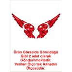 Sticker Usta Kanatlı Türk Bayrağı Sticker 00002 - 10x10 Cm - Renkli