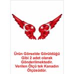 Sticker Usta Kanatlı Türk Bayrağı Sticker 00002 - 50x50 Cm - Renkli