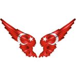 Sticker Usta Kanatlı Türk Bayrağı Sticker - 30x15.5 cm - Kırmızı