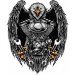 Sticker Usta Kartal V Motor Beşiktaş Harley Sticker 00369 Renkli 25x20 Cm