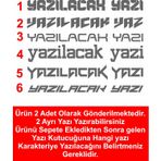 Sticker Usta Kişisel Yazı 2 Adet Sticker Araba Oto Motosiklet Karavan Etiket 02110 Gri 30 Cm