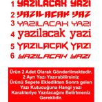 Sticker Usta Kişisel Yazı 2 Adet Sticker Araba Oto Motosiklet Karavan Etiket 02110 Kırmızı 20 Cm