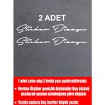 Sticker Usta Kişiye Özel 2 Adet Isim Soyisim Yazı Oto Araba Motosiklet Karavan Sticker 00028 Beyaz 20 Cm