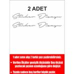 Sticker Usta Kişiye Özel 2 Adet Isim Soyisim Yazı Oto Araba Motosiklet Karavan Sticker 00028 Gri 40 Cm