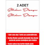 Sticker Usta Kişiye Özel 2 Adet Isim Soyisim Yazı Oto Araba Motosiklet Karavan Sticker 00028 Kırmızı 50 Cm