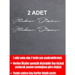 Sticker Usta Kişiye Özel 2 Adet Isim Soyisim Yazı Oto Araba Motosiklet Karavan Sticker 00028 Krom 15 Cm