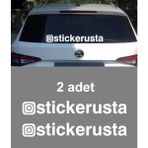 Sticker Usta Kişiye Özel Instagram Sticker (2 Adet ) - Araba Oto Motosiklet Karavan Sticker Etiket 00062 - Beyaz - 60 CM