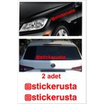Sticker Usta Kişiye Özel Instagram Sticker (2 Adet ) - Araba Oto Motosiklet Karavan Sticker Etiket 00062 - Kırmızı - 25 CM