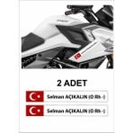 Sticker Usta Kişiye Özel Kan Grubu Oto Sticker Motosiklet Yapıştırma 2 Adet Q43 - 25x3 Cm - Renkli